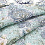 Blue Green Floral Quilt Set – Lightweight Cotton Bedding