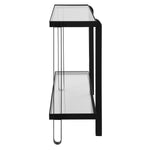Shadow Console Table with Black Iron & Glass Shelves