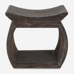 Reclaimed Elm Wood Stool with Walnut Finish