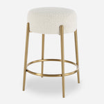 Plush White Shearling Bar Stool – Brushed Brass Base