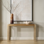 Natural Fiber Console Table – Slim Profile for Hallways or Living Rooms