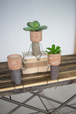 Clay Pot Head Shelf Sitters – Set of 2