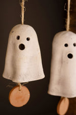 Chimes – Ghost Design 14 Inch – Handmade Clay Halloween Accent