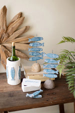 Nautical Painted Clay Fish Décor – Artisan Set of 5