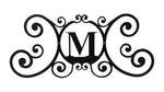 Black Iron Monogram M Decorative House Sign