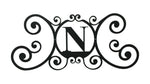 Black Iron Monogram N Decorative House Sign