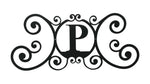 Black Iron Monogram P Decorative House Sign