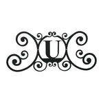 Rustic Letter U Wrought Iron House Wall Plaque