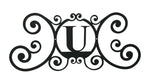 Black Iron Monogram U Decorative House Sign