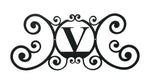 Black Iron Monogram V Decorative House Sign