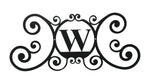 Black Iron Monogram W Decorative House Sign