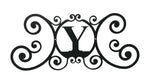 Black Iron Monogram Letter Y House Sign