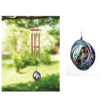 Manual Woodworkers Outdoor Windchime with Bird and Motion