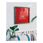 Hello Summer Metal Wall Art Set with Watermelon Design