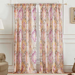 Bedroom or Dining Room Window Curtain Set – 2 Panels + Tiebacks