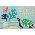 Beach House Doormat – Sea Turtle & Coral Coastal Rug 20