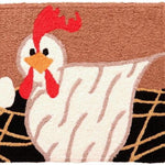 Whimsical Poultry Doormat – 20x30 Hand-Hooked Rug