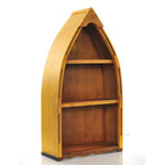Wooden Canoe Book Shelf – 34.3H Nautical Storage – Small Handcrafted Design