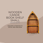 Small Handcrafted Canoe Shelf – 34.3H Wooden – Nautical Display Piece