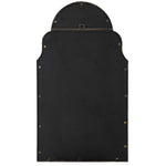 Black leather vest with brass studs on a white background