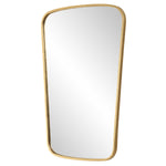 Rectangular mirror with a gold frame on a white background