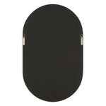 Black oval-shaped product with silver zippers on a white background