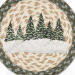 Holiday Village Tree Scene – Eco Braided Round Table Mat