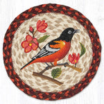 Eco-Friendly Wildlife Oriole Round Jute Trivet 10