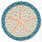 Nautical Pencil Starfish Design 10 Inch Braided Jute Table Protector