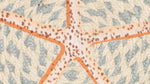 Coastal Style Round Jute Trivet with Pencil Starfish Print – Heat Resistant