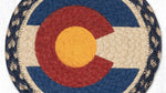 Rustic Braided Jute Trivet with Colorado Flag Design – Table Protector