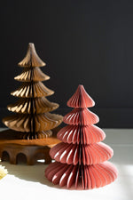 Eco-friendly paper accordion trees – set of 6 colorful Christmas decorations
