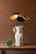 Kalalou handcrafted paper mache flower set of six