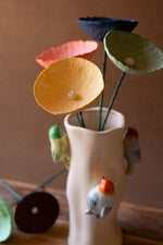 Paper mache flowers in six colors by Kalalou