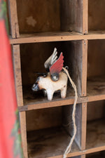 Rustic iron Christmas ornaments – set of 4 flying pigs