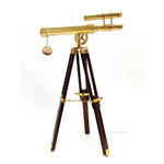 Nautical Brass Telescope – Rosewood Stand – 9-Inch Display Piece