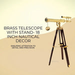 Adjustable Rosewood Tripod Brass Telescope – 18 Inch