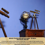 Nautical Decor Brass Telescope – 18 Inch – Double Barrel Design