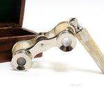 Brass Opera Glasses – 1.25in Height – Mother of Pearl and Handle Design
