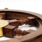 Nautical Ship Wheel – 2in Height – 24in Wooden Wheel with Brass Center