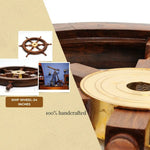 Handcrafted Ship Wheel – 2in Height – 24in Rosewood and Brass