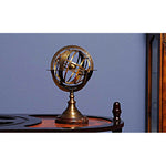 Armillary Sphere Replica – 11.5 Inch Brass and Wood Display Piece