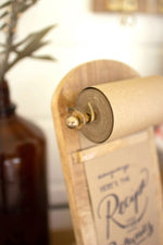 Industrial Style Wooden Note Roll – Tabletop Organizer