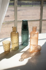 Painted Bubble Glass Carafes with Tumblers – 9.25