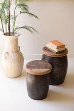 19-inch tall recycled wood accent tables