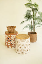 Artisan hand-tufted accent table
