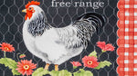 Country Rooster Accent Mat – Red Gingham Indoor Decorative Rug
