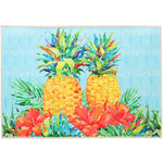 Tropical Pineapple & Hibiscus Doormat for Beach House Entryways