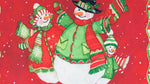Winter Welcome Mat with Snowmen in Colorful Hats