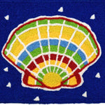 Painted Beach Accent Mat – Vibrant Clam Shell Entryway Rug